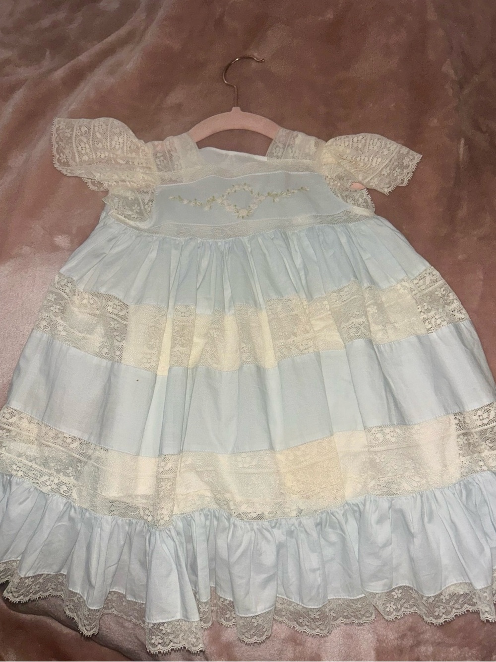 Remember Nguyen - Mary Frances Dress Light Blue Lace Trim Dress